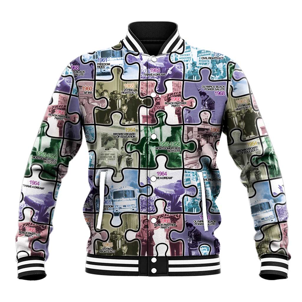 African American Baseball Jacket The Civil Rights Journey in Puzzle