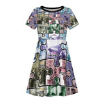 African American Kid Short Sleeve Dress The Civil Rights Journey in Puzzle