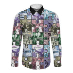 African American Long Sleeve Button Shirt The Civil Rights Journey in Puzzle
