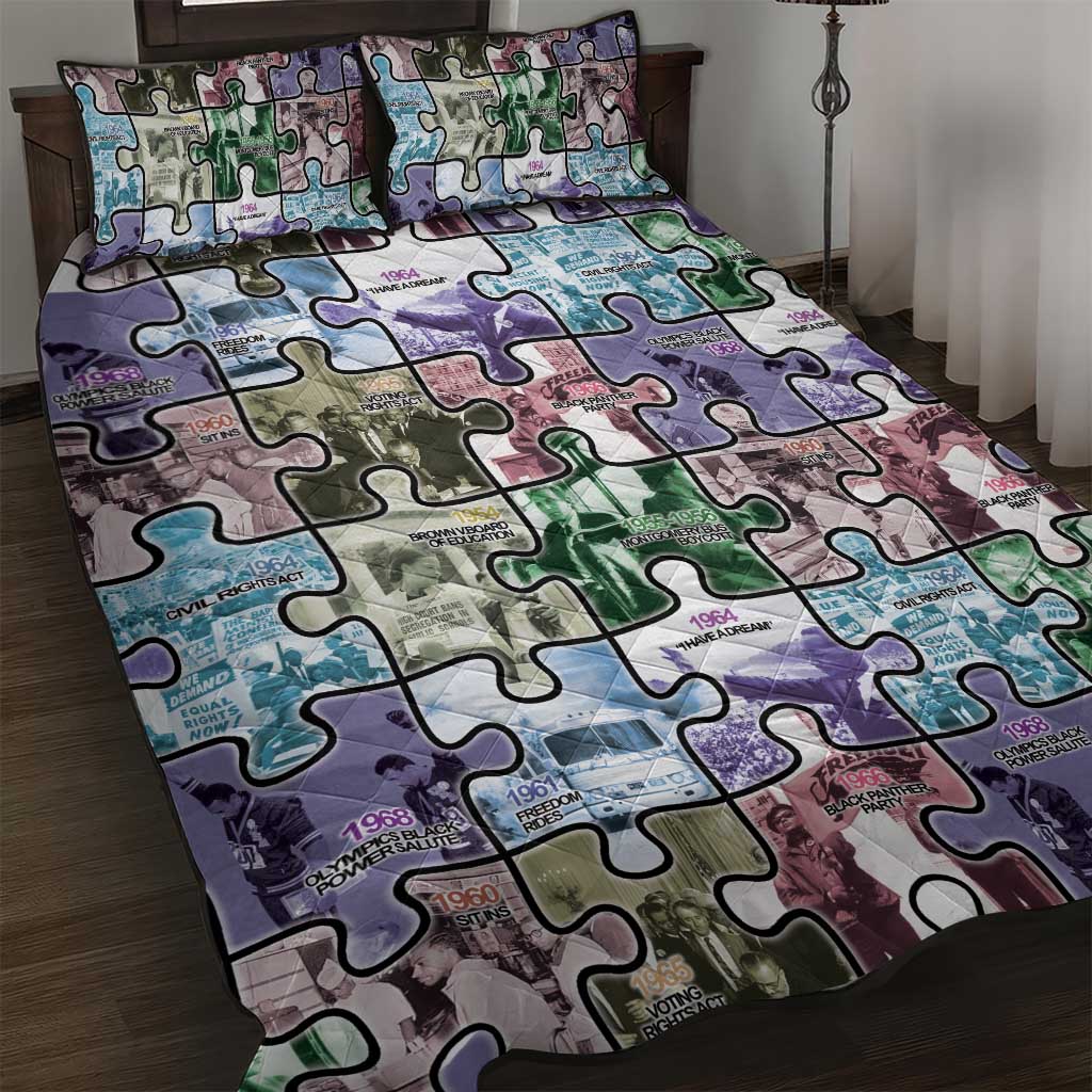 African American Quilt Bed Set The Civil Rights Journey in Puzzle