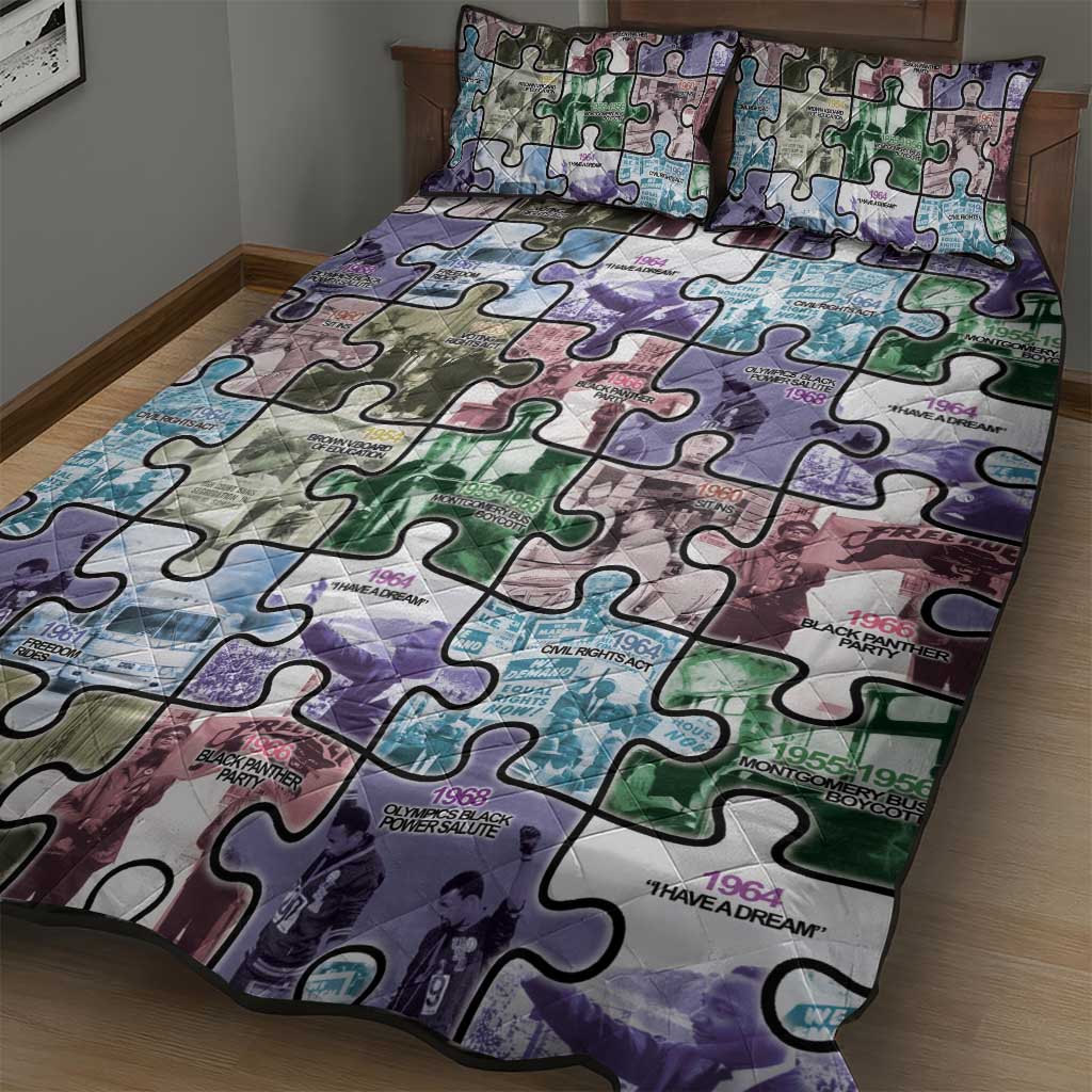 African American Quilt Bed Set The Civil Rights Journey in Puzzle