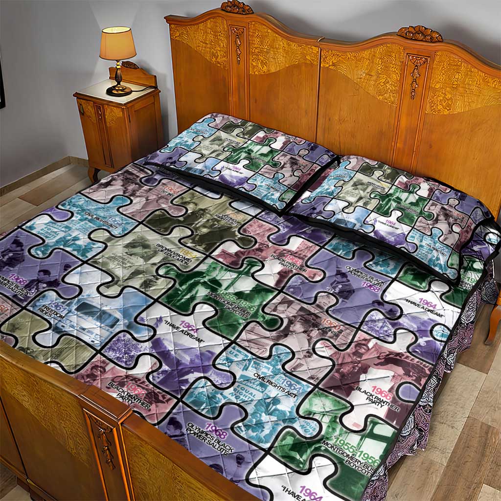 African American Quilt Bed Set The Civil Rights Journey in Puzzle