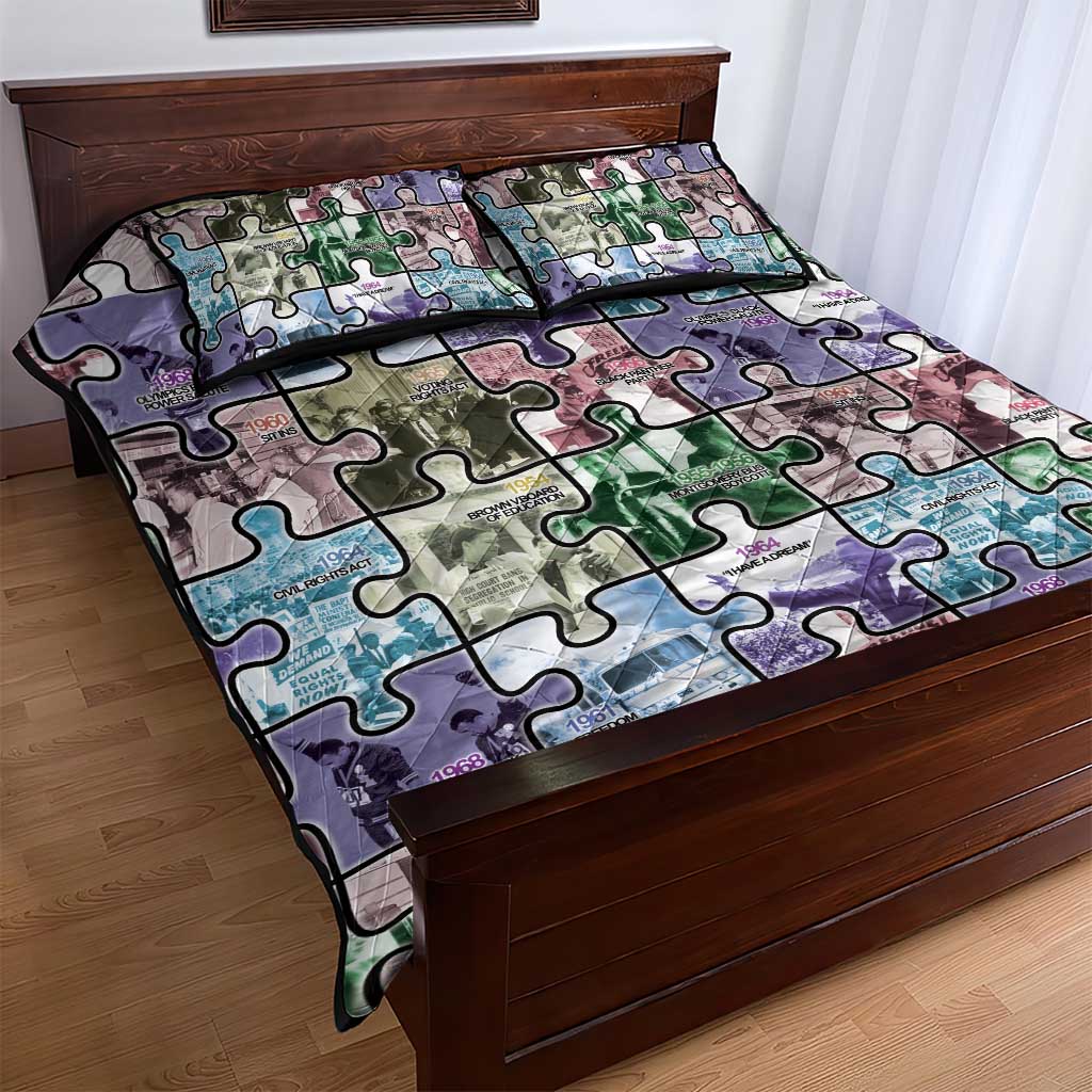 African American Quilt Bed Set The Civil Rights Journey in Puzzle