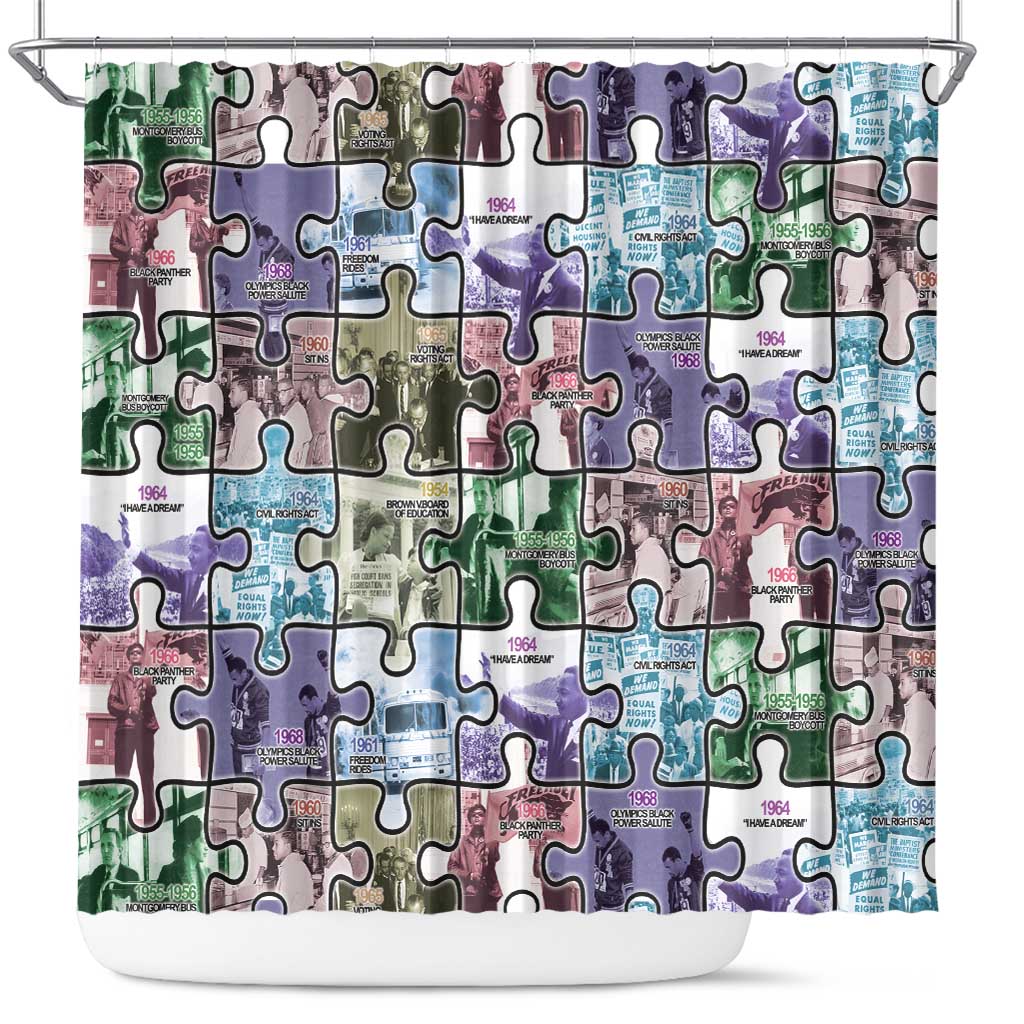 African American Shower Curtain The Civil Rights Journey in Puzzle