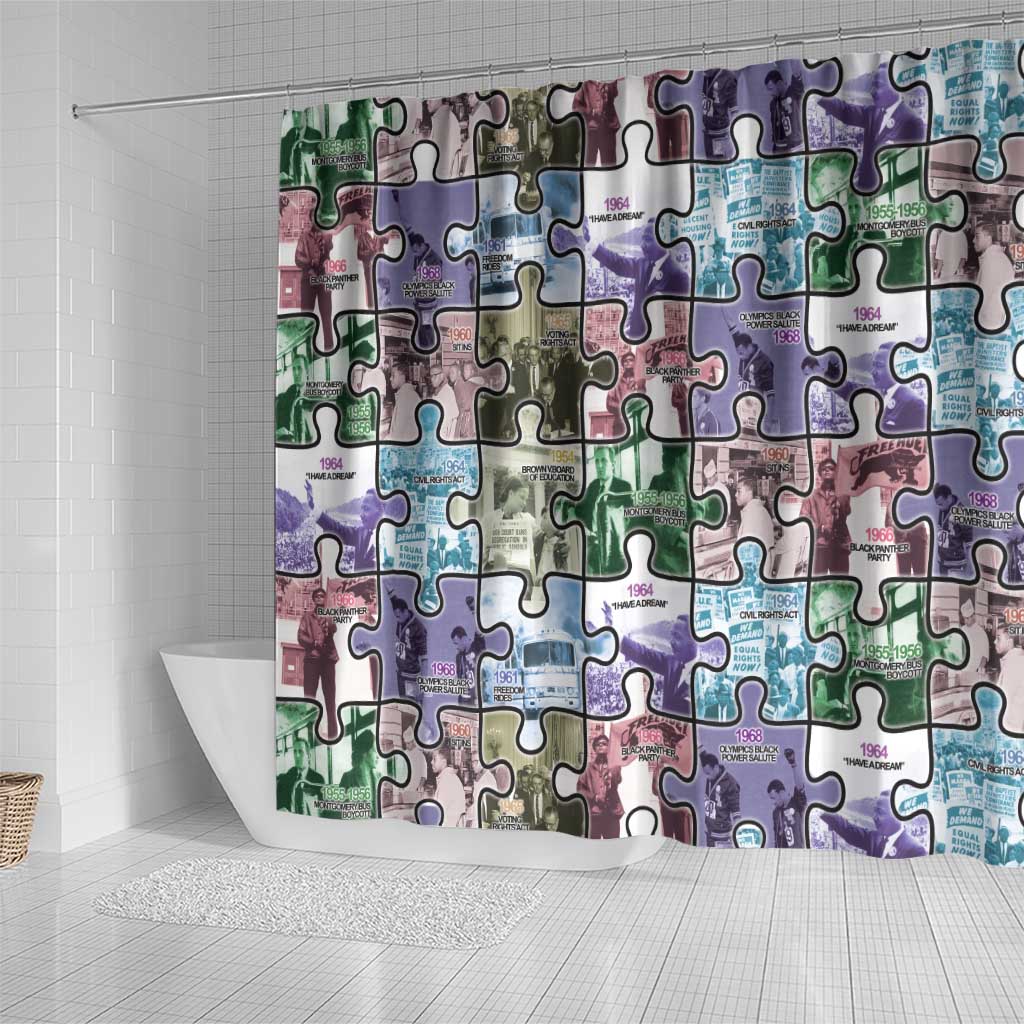 African American Shower Curtain The Civil Rights Journey in Puzzle