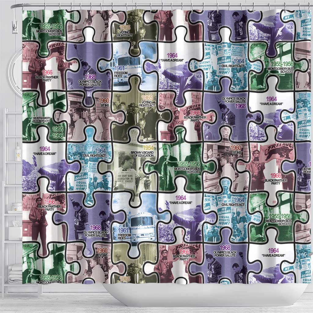 African American Shower Curtain The Civil Rights Journey in Puzzle