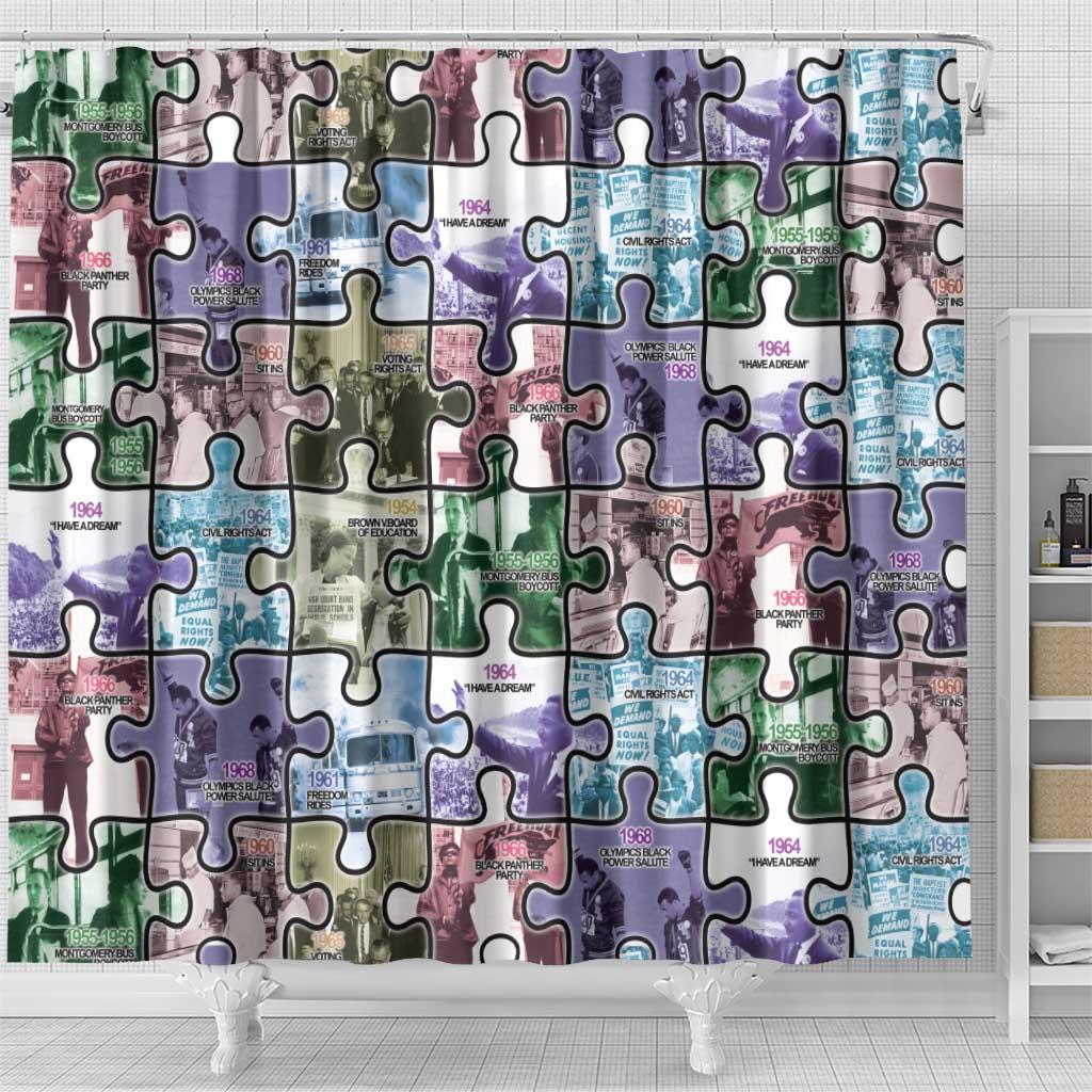 African American Shower Curtain The Civil Rights Journey in Puzzle