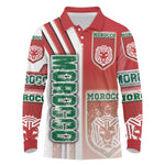 Morocco Soccer Long Sleeve Polo Shirt Atlas Lions Football - Road To Champion