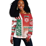 Morocco Soccer Off Shoulder Sweater Atlas Lions Football - Road To Champion