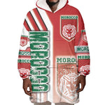 Morocco Soccer Wearable Blanket Hoodie Atlas Lions Football - Road To Champion