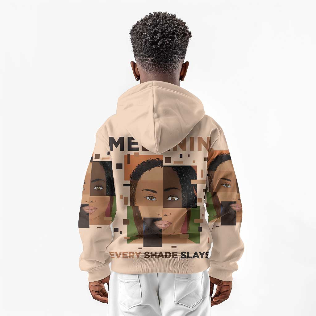 Melanin Every Shade Slays Kid Hoodie Afro Women