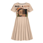 Melanin Every Shade Slays Kid Short Sleeve Dress Afro Women
