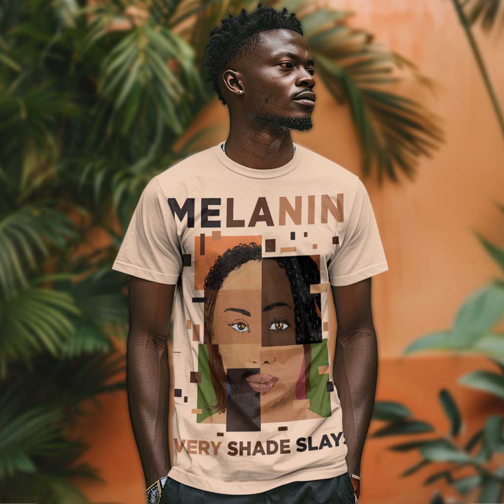 Melanin Every Shade Slays T shirt Afro Women