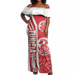 Tunisia Soccer Off Shoulder Maxi Dress Eagles of Carthage Football - Road To Champion