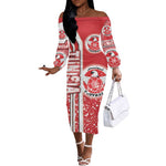 Tunisia Soccer Off The Shoulder Long Sleeve Dress Eagles of Carthage Football - Road To Champion