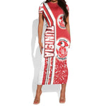 Tunisia Soccer Short Sleeve Bodycon Dress Eagles of Carthage Football - Road To Champion DT03