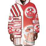 Tunisia Soccer Wearable Blanket Hoodie Eagles of Carthage Football - Road To Champion