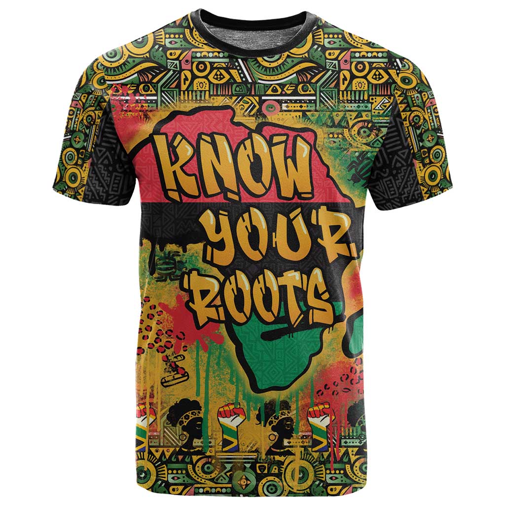 Africa Map Graffiti T shirt Know You Roots Art Style
