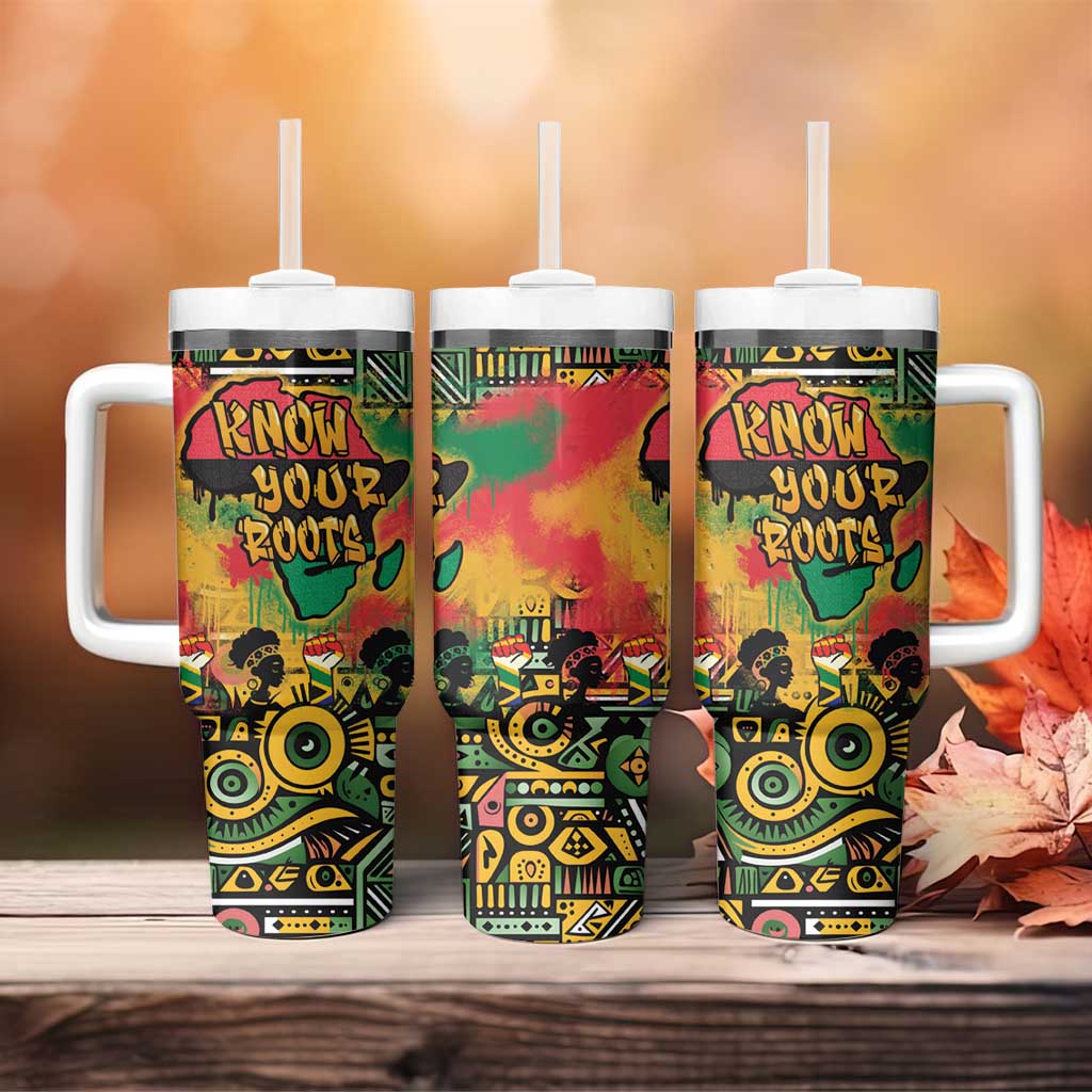 Africa Map Graffiti Tumbler With Handle Know You Roots Art Style