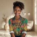 Africa Map Graffiti Women Casual Shirt Know You Roots Art Style DT03