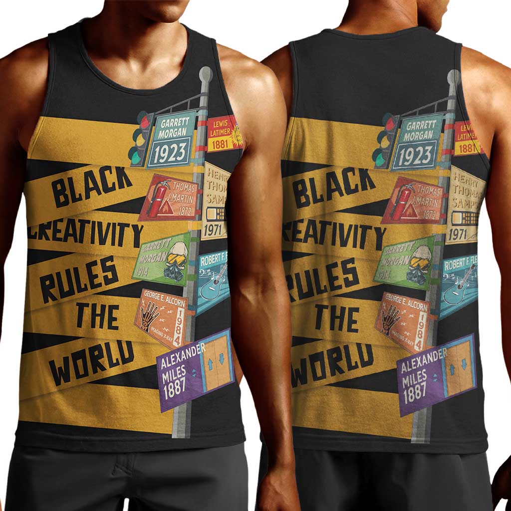 African Creativity Men Tank Top Black Creativity Rules The World
