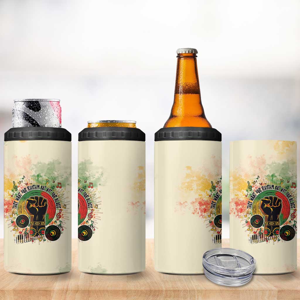 They Want Our Rhythm Not Our Blues 4 in 1 Can Cooler Tumbler Afro Pride Music