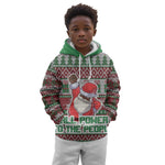 Black Santa Fist Christmas Africa Kid Hoodie All Power to the People