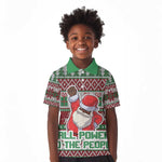 Black Santa Fist Christmas Africa Kid Polo Shirt All Power to the People