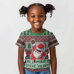Black Santa Fist Christmas Africa Kid T shirt All Power to the People