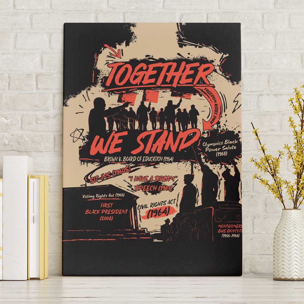 Together We Stand African American Canvas Wall Art Important Milestones History Vintage