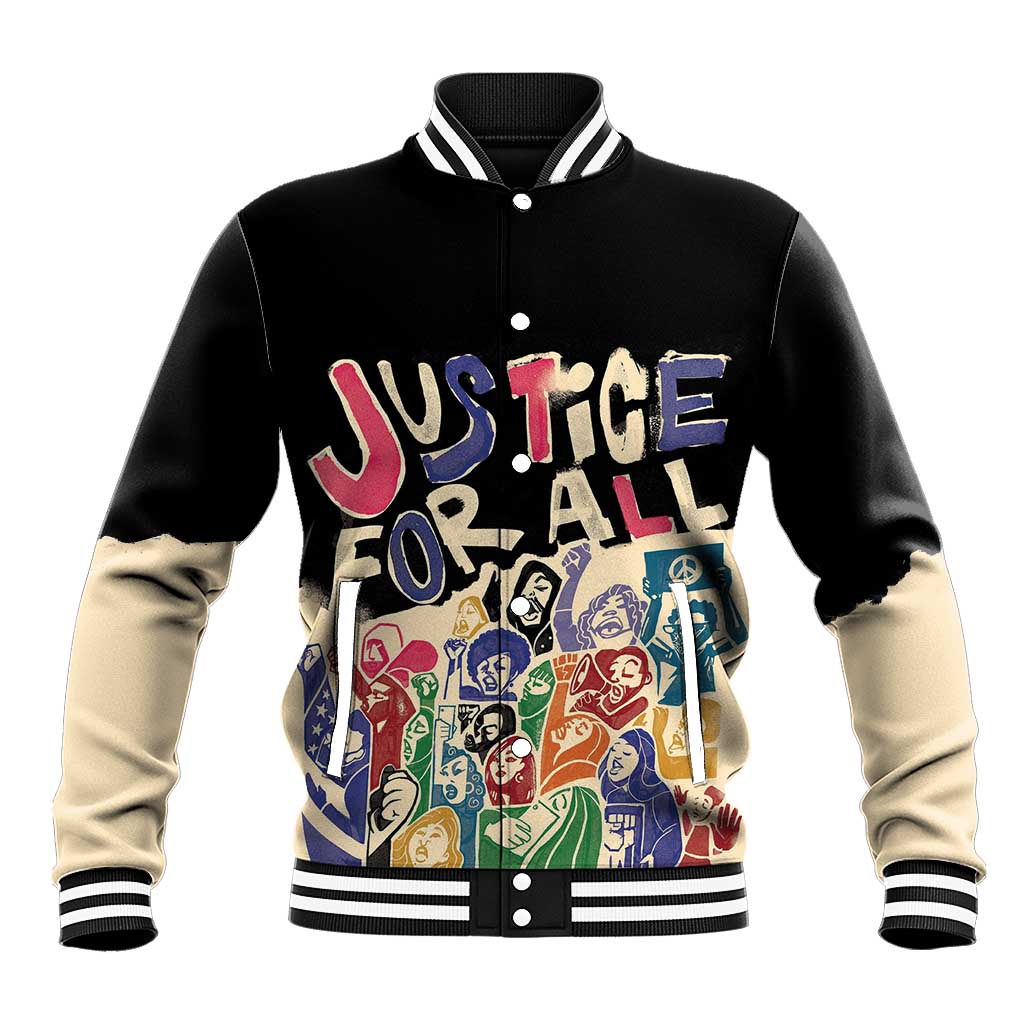 African Stand Firm Baseball Jacket Justice For All