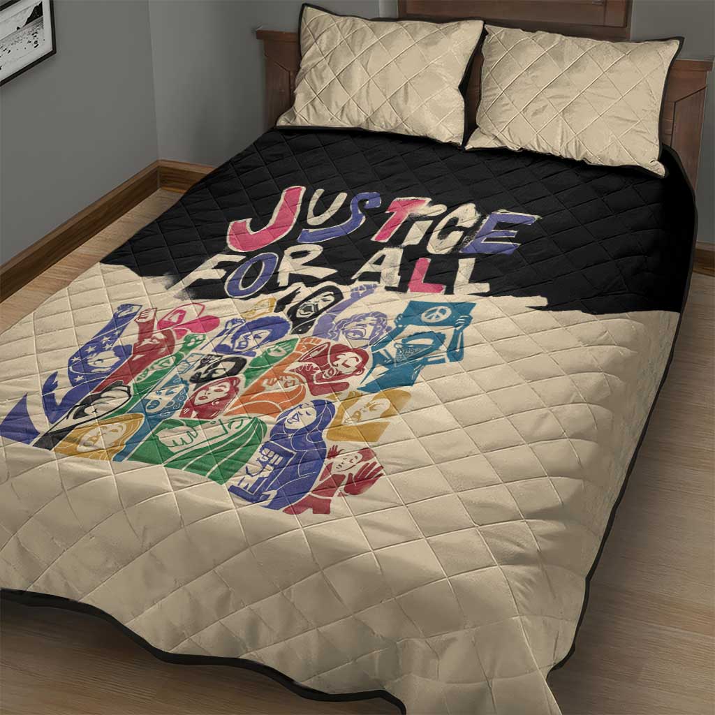 African Stand Firm Quilt Bed Set Justice For All