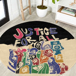 African Stand Firm Round Carpet Justice For All