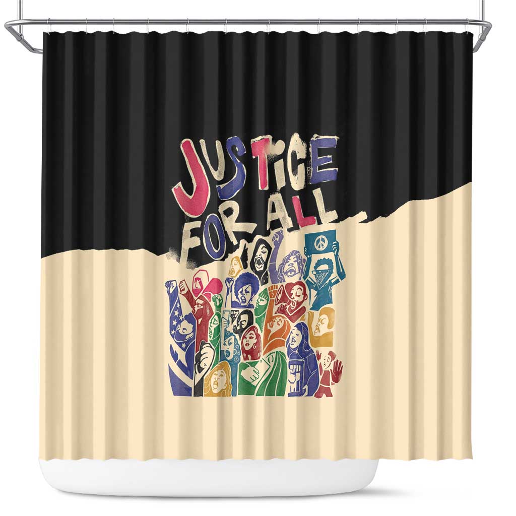 African Stand Firm Shower Curtain Justice For All