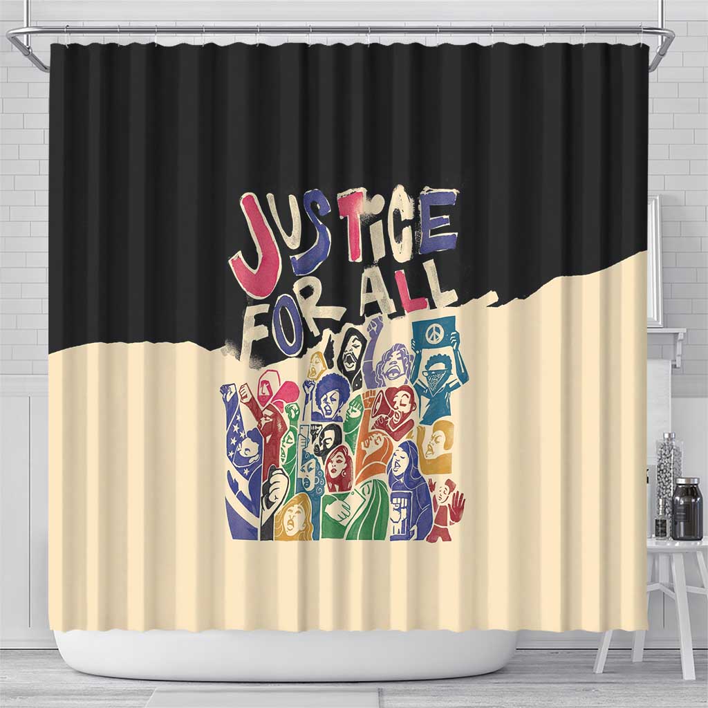 African Stand Firm Shower Curtain Justice For All
