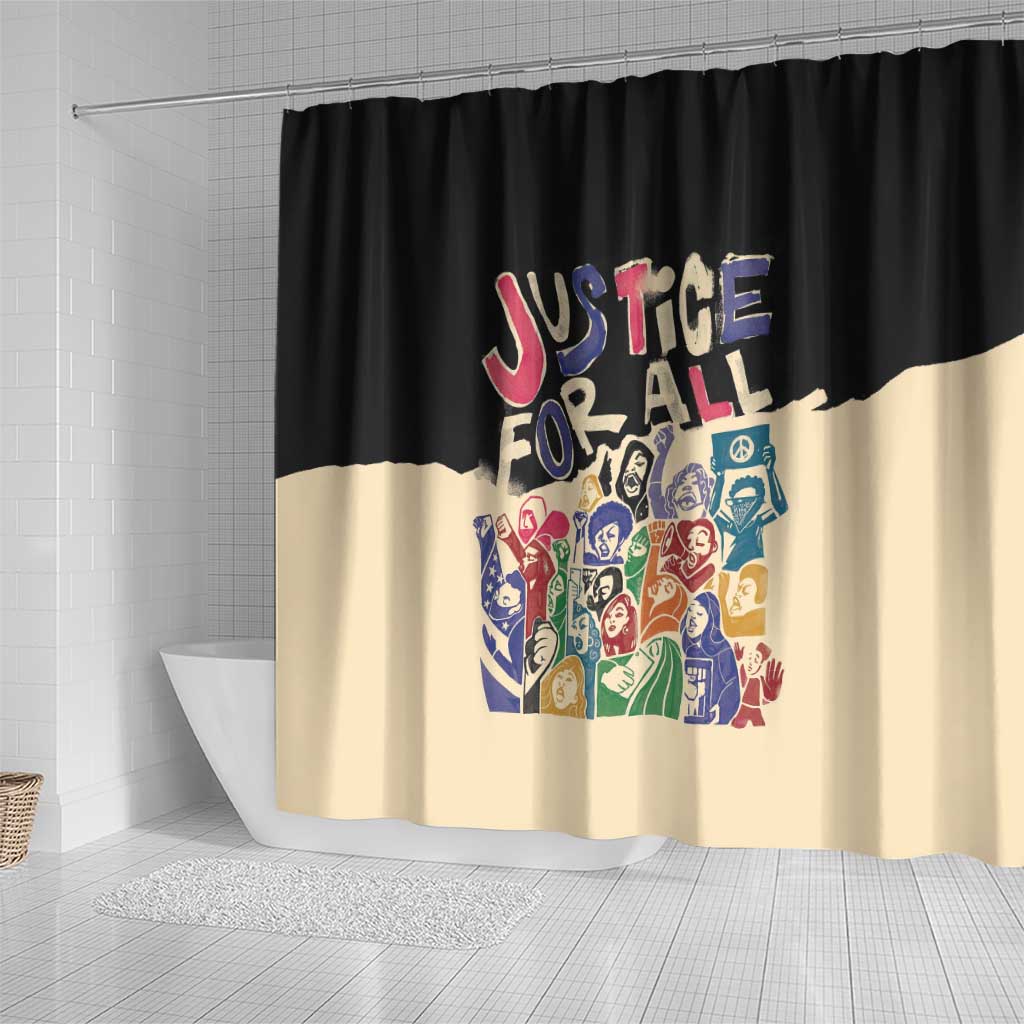 African Stand Firm Shower Curtain Justice For All