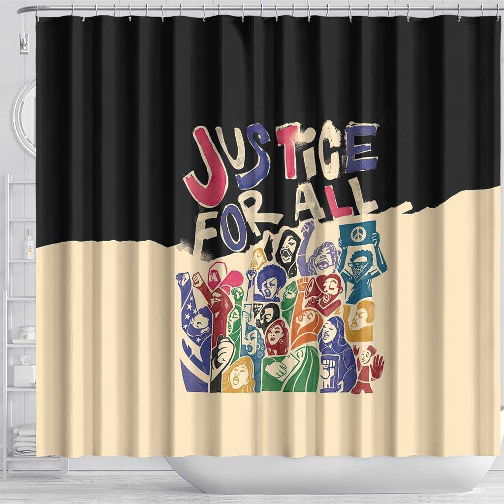 African Stand Firm Shower Curtain Justice For All