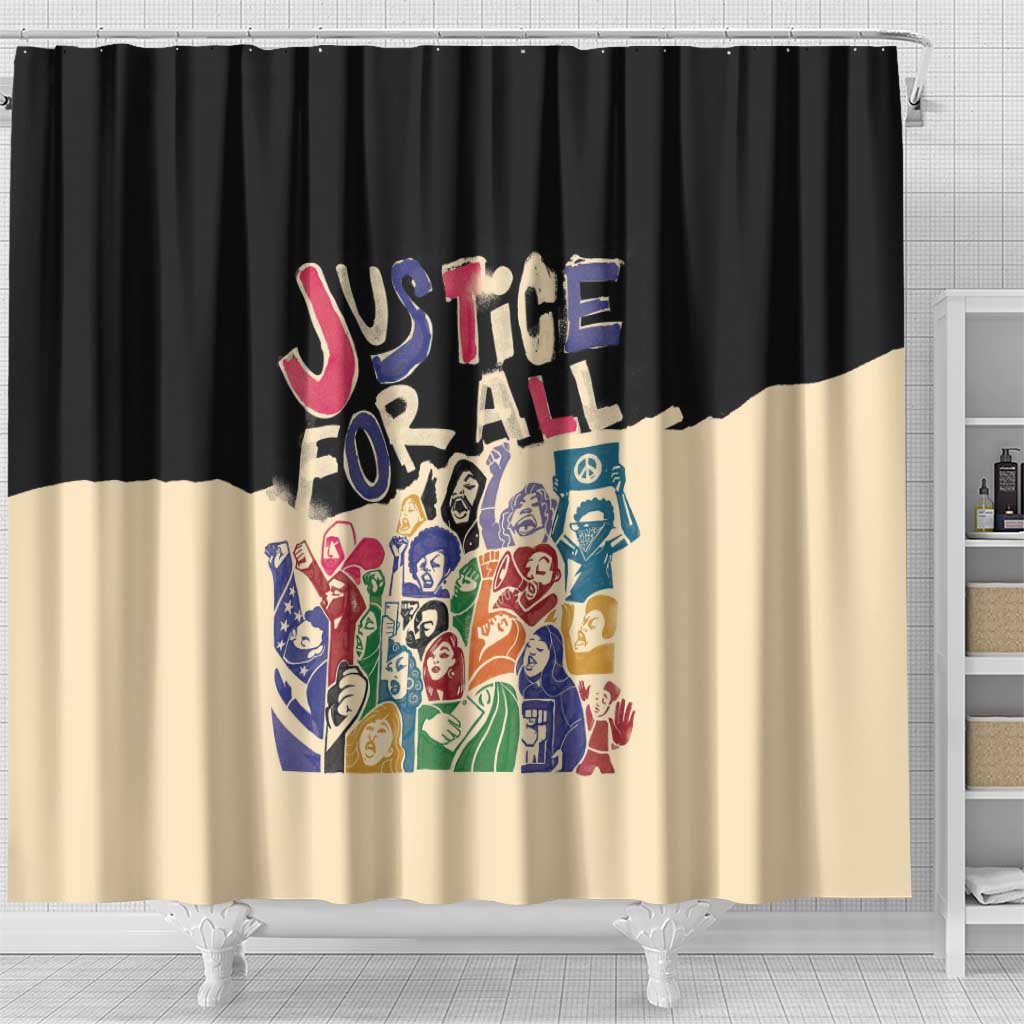 African Stand Firm Shower Curtain Justice For All