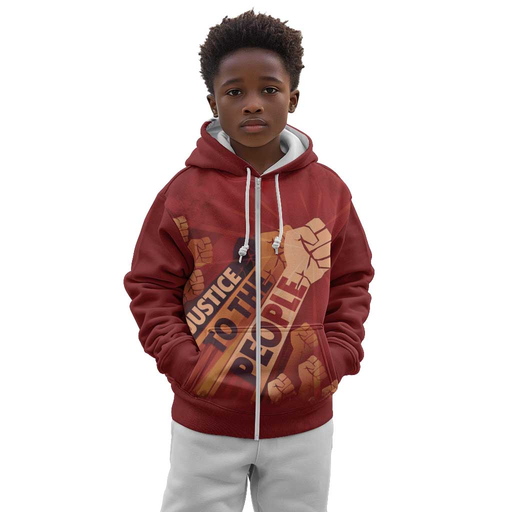 Justice To The People Africa Kid Hoodie Afro Raised Fist