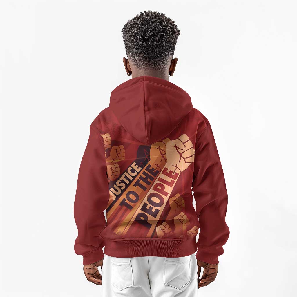 Justice To The People Africa Kid Hoodie Afro Raised Fist