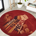 Justice To The People Africa Round Carpet Afro Raised Fist