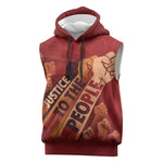 Justice To The People Africa Sleeveless Hoodie Afro Raised Fist - African Pride