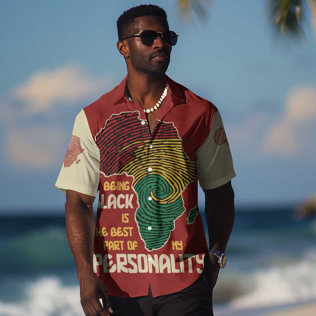 African Map Fingerprint Hawaiian Shirt Being Black Is The Best Part Of My Personality