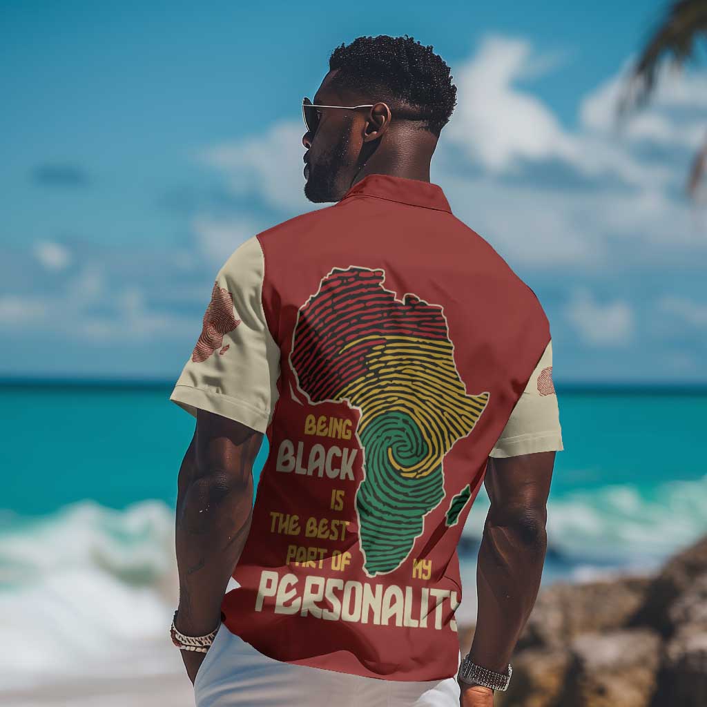African Map Fingerprint Hawaiian Shirt Being Black Is The Best Part Of My Personality