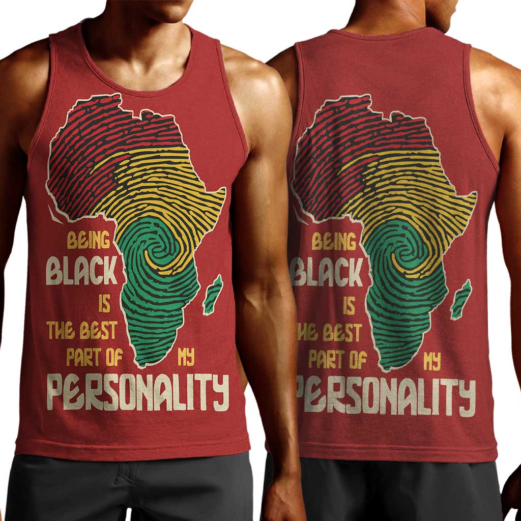African Map Fingerprint Men Tank Top Being Black Is The Best Part Of My Personality