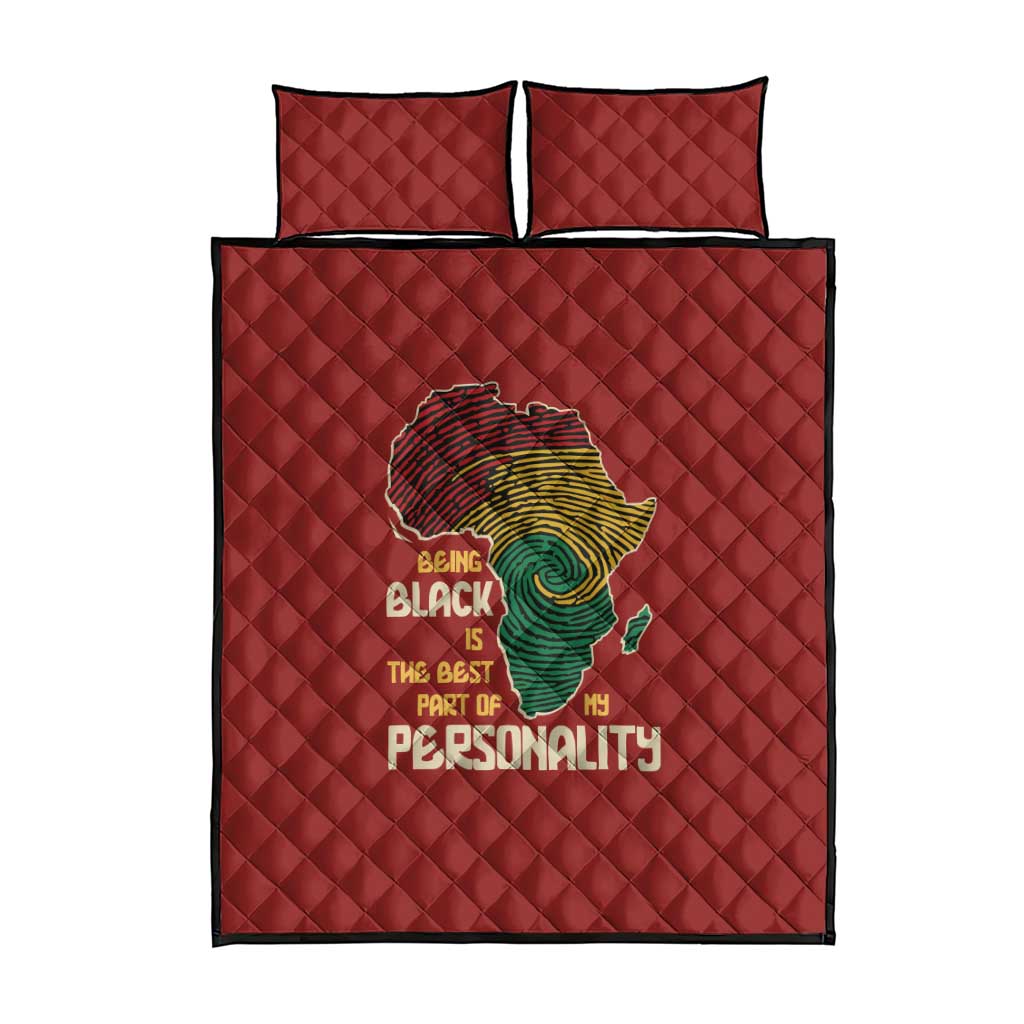 African Map Fingerprint Quilt Bed Set Being Black Is The Best Part Of My Personality