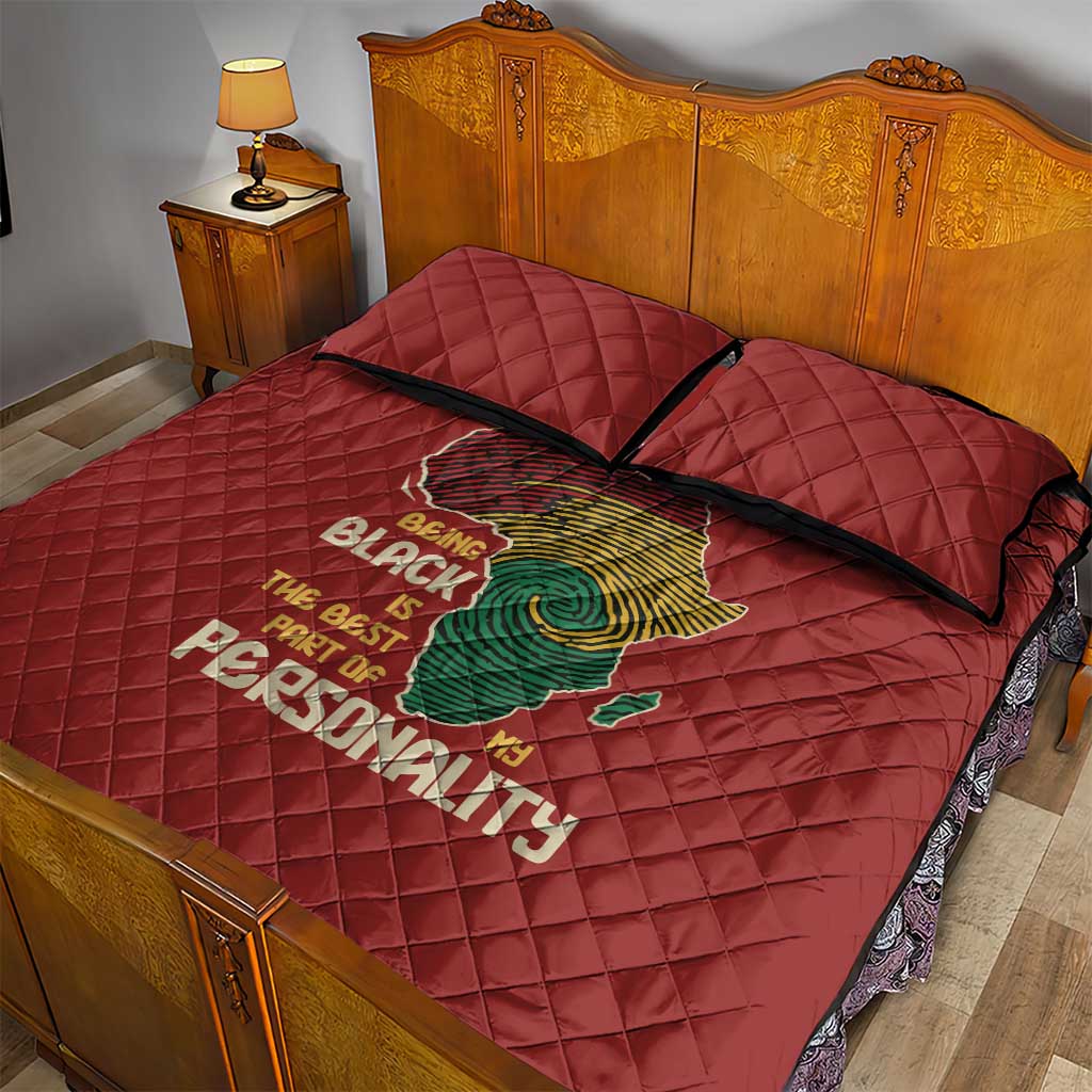 African Map Fingerprint Quilt Bed Set Being Black Is The Best Part Of My Personality