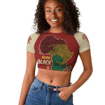 African Map Fingerprint Raglan Cropped T shirt Being Black Is The Best Part Of My Personality