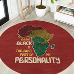 African Map Fingerprint Round Carpet Being Black Is The Best Part Of My Personality