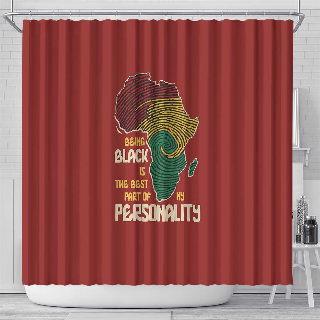 African Map Fingerprint Shower Curtain Being Black Is The Best Part Of My Personality